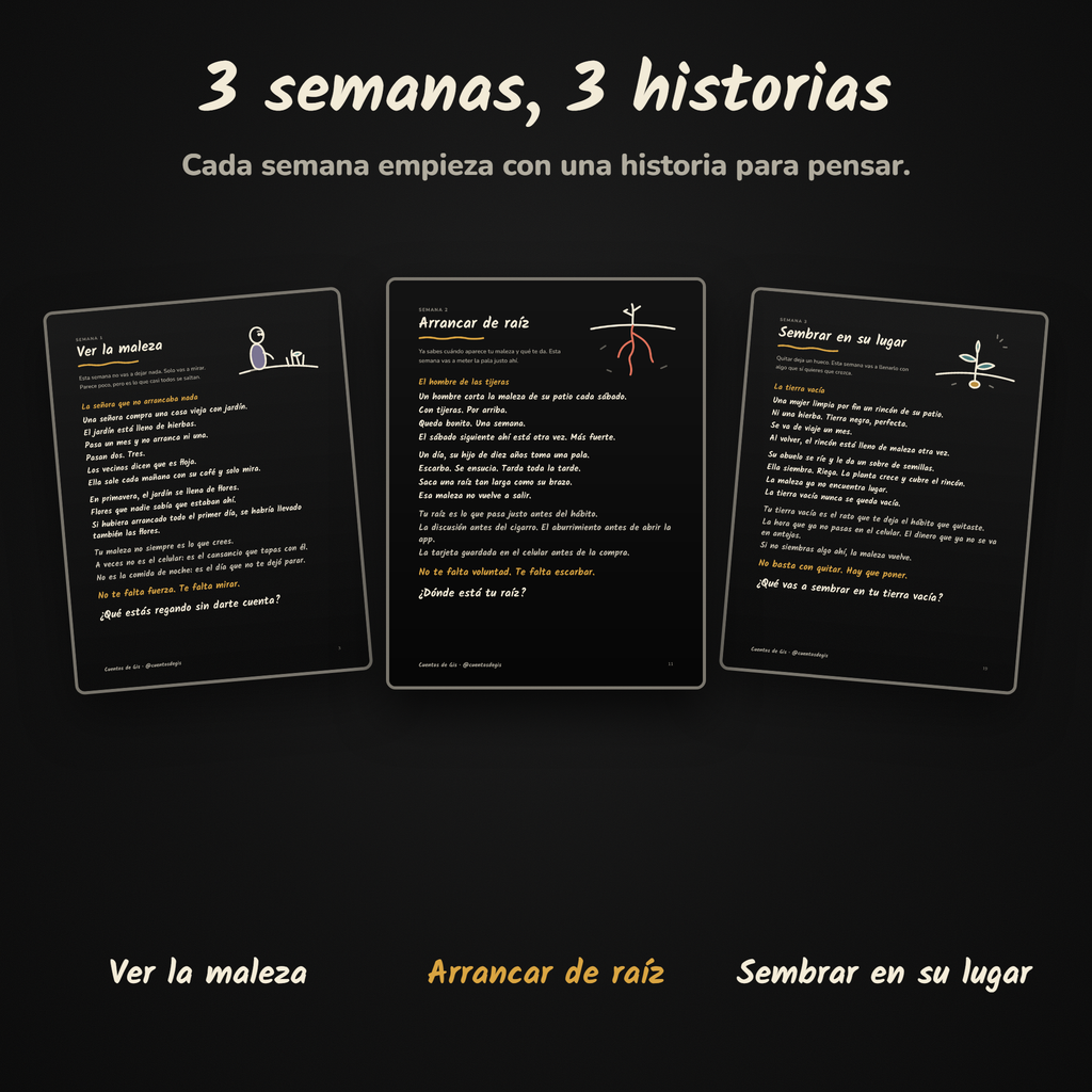 Arrancar la maleza: 3 semanas, 3 historias