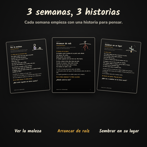 Arrancar la maleza: 3 semanas, 3 historias